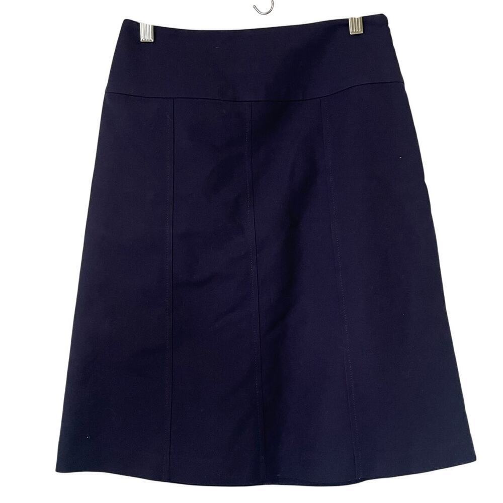 Ralph Lauren Black Label 100% Cotton Navy Blue Knee Length A-Line Skirt, Sz 4 ⬇️